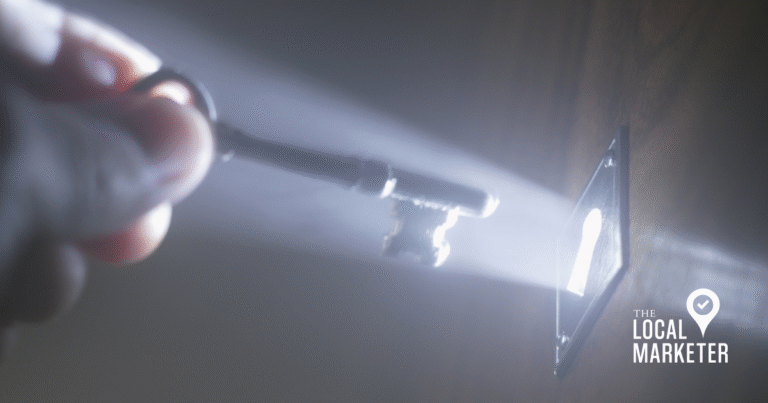 Photo of a key unlocking a door